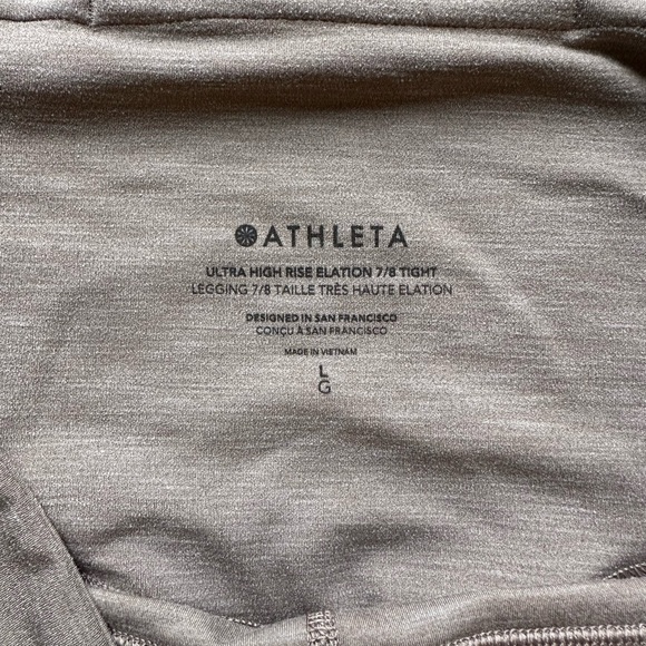 Athleta Ultra High Rise Heathered Beige Leggings Size Large - Like New! - Picture 2 of 5